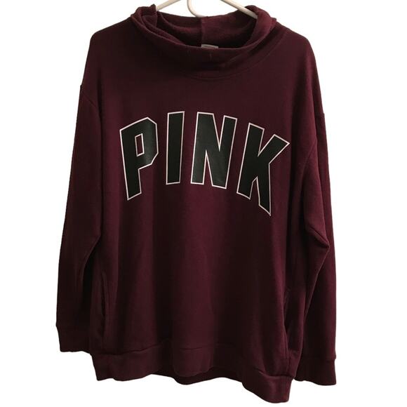 PINK Victoria's Secret Cowl Neck pullover sweatshirt size Medium - Picture 1 of 8